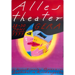 Original Vintage Alles Theater Gera Poster by Roman Kalarus, 1991 For Sale