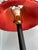 Late 20th Century Retro Excelsior Table Lamp, Iron Column and Red Lamp Shade Paw and Ball Feet For Sale - Image 10 of 12