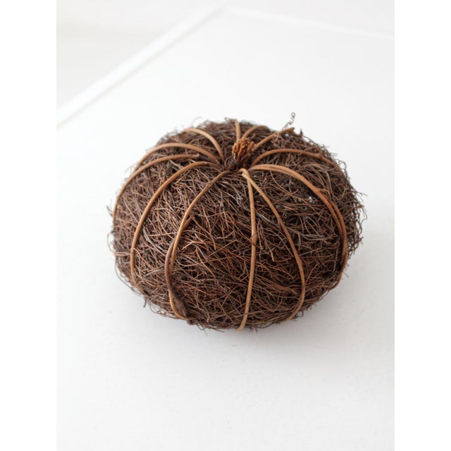 Vintage Woven Grapevine Pumpkin Fall Decor For Sale - Image 9 of 11