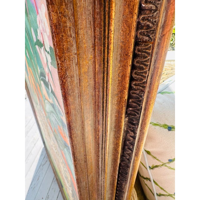 Large Vintage Palm Beach Style Cheetah Painting For Sale - Image 9 of 12