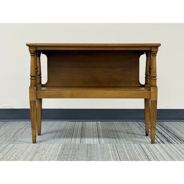 French French Louis XVI Style Small Two-Tier Table With Glass Top For Sale - Image 3 of 9