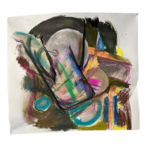 Abstract Expressionism on Paper by Erik Sulander Using Pastels as a Medium.