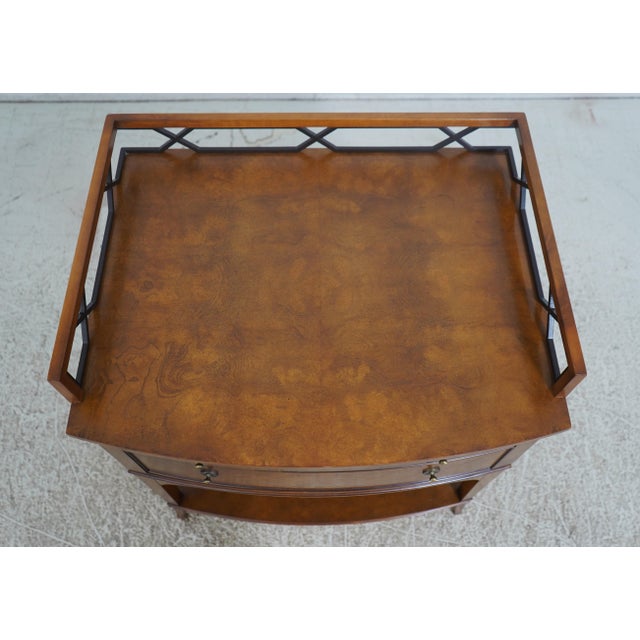 1990s Regency Style Walnut Finish Oversized Nightstand End Table For Sale - Image 5 of 12