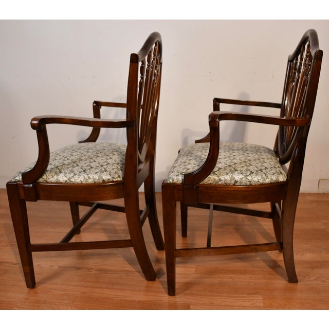 1920 Antique English Solid Walnut Shield-Back Set of Six Dining Chairs For Sale - Image 10 of 18
