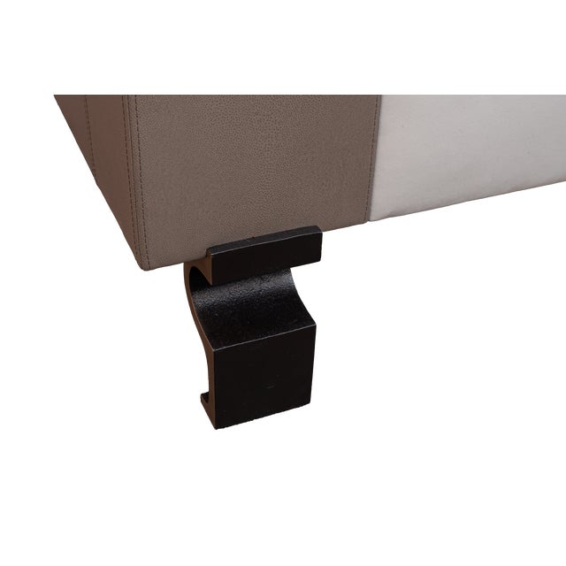 Holly Hunt Holly Hunt Leather Bench With Cast Iron Legs For Sale - Image 4 of 9