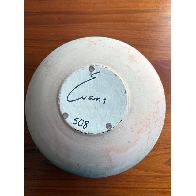 Ceramic Large Tony Evans Ancient Sands Pink Blue Mauve Raku Pottery Vase Signed No. 508 For Sale - Image 7 of 7