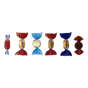 Italian Murano Art Glass Candy, Set of 6