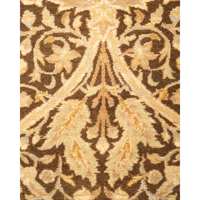 Traditional Mogul Hand-Knotted Runner Rug - Brown, 2' 6" x 7' 10" For Sale - Image 3 of 8