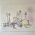 Abstract expressionistic, linear, geometric, oil painting by contemporary artist, Lynn Christian. Title: Chaque minute Oil...