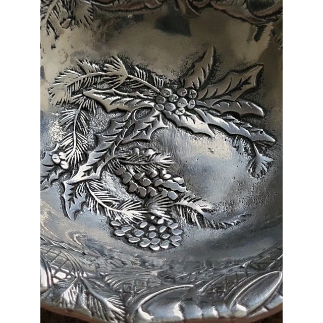Mid-Century Modern Winter Berry Pinecone Arthur Court Serving Bowl For Sale - Image 3 of 8