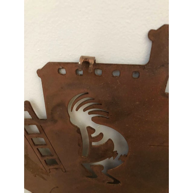 2000s Steel Wall Hanging Southwestern Sculpture With Copper Finish For Sale - Image 4 of 8