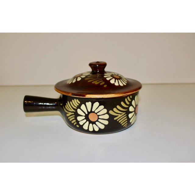 Vintage Stoneware Cheese Fondue Cassoulet with Handle and Lid. Purchased in France in the early 80's. It is in excellent...
