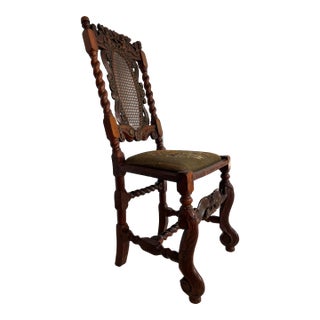 17th Century Barley Twist Hall Chair-Antique Side Dining Chair For Sale