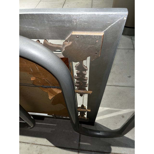 Large Hollywood Regency Silver & Gilt Antique Wall Mirror Style of Maison Jansen For Sale In Denver - Image 6 of 12