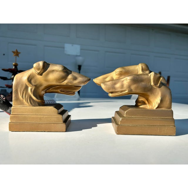 Art Deco Early 20th Century Nuart Greyhound Bookends- a Pair For Sale - Image 3 of 9