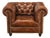 Chesterfield Style Brown Tufted Leather Club Chair For Sale