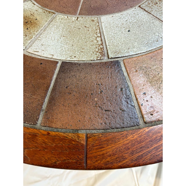 Brown 1960s Tue Poulsen Coffee Table for Haslev Made in Denmark Teak Wood and Ceramic For Sale - Image 8 of 10