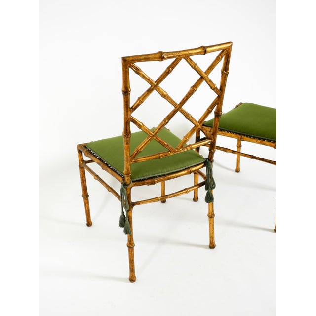 Regency Metal Chairs in Faux Bamboo with Golden Surface, 1970s, Set of 2 For Sale - Image 14 of 18