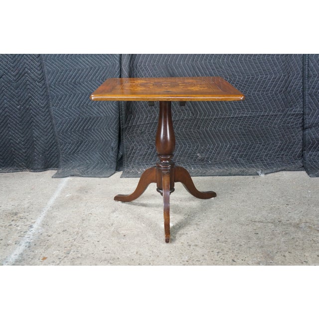 Antique Victorian Mahogany Tilt Top Table Marquetry Inlay Green Man Tripod Stand For Sale - Image 12 of 17