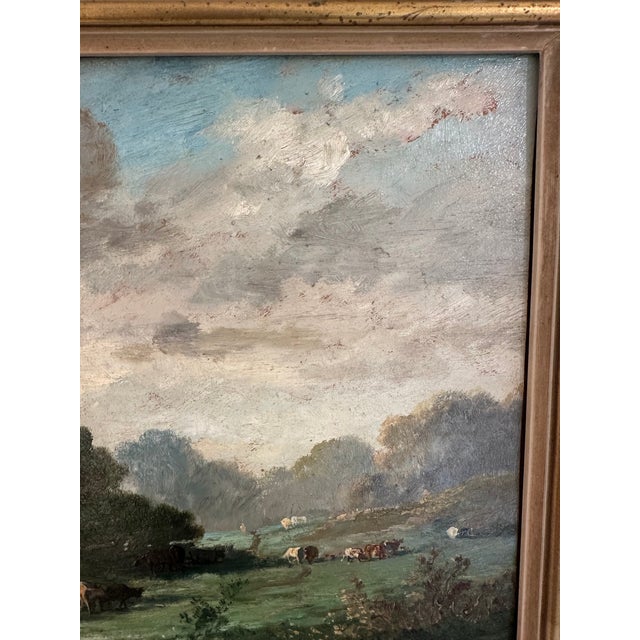 Late 19th Century Antique English Landscape on Canvas For Sale - Image 5 of 10