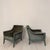 Green Mid-Century Modern French Lounge Chairs in Green Velvet and Lacquered Wood, 1950, Set of 2 For Sale - Image 8 of 17