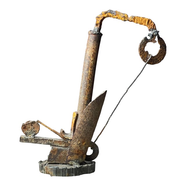 1960s Brutalist Outsider Art Abstract Iron Sculpture For Sale