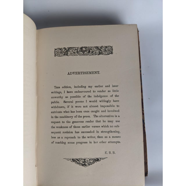 Antique 1874 Elizabeth Barrett Browning Poems – Complete 3-Volume Leather-Bound Set For Sale - Image 14 of 18