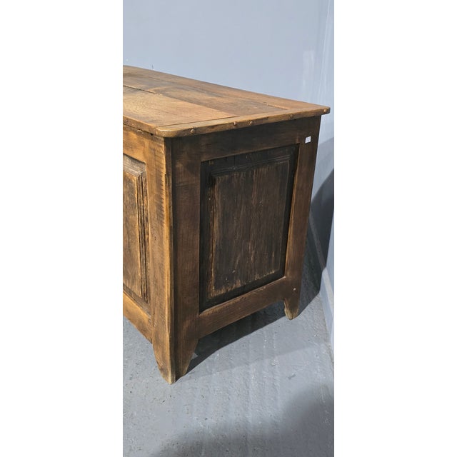 French Rustic Oak Chest, 1920 For Sale - Image 3 of 8