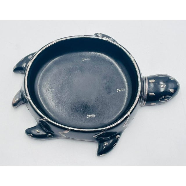 1980s Emilia Castillo Turtle Catchall Bowl in Black Porcelain & Pure Silver, Mexico For Sale - Image 12 of 18