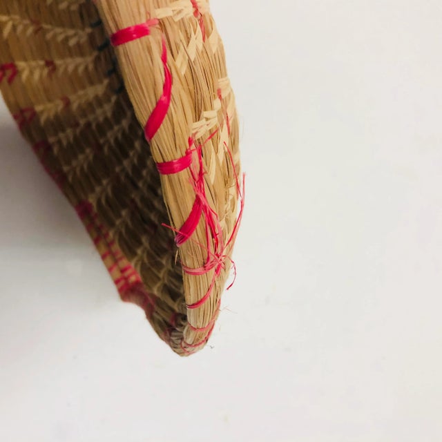 Native American 1940s Native American Style Woven Basket With Two Handles For Sale - Image 3 of 4