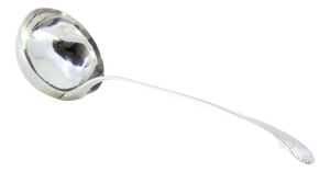 Plain Silver Soup Ladle with Embossed Handle