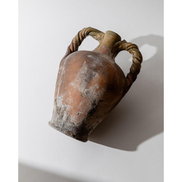 Antique Italian Terracotta Amphora with Twisted Handles, 18th Century For Sale - Image 6 of 11
