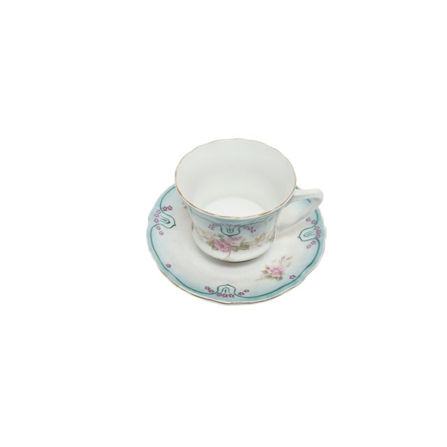 Art Nouveau Coffee Cup and Saucer from Tielsch, Poland, 1950s, Set of 2, in Flawless conditions. Designed 1890 to 1919...
