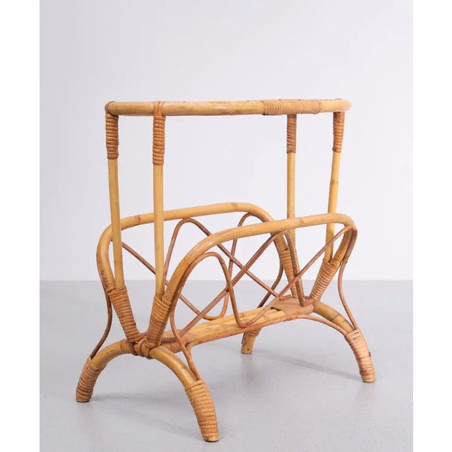 Rattan Magazine Rack, 1975 For Sale - Image 8 of 8