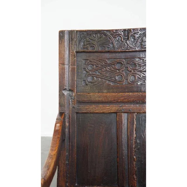 Antique Wainscot Chair in Oak, 1600s For Sale - Image 9 of 18