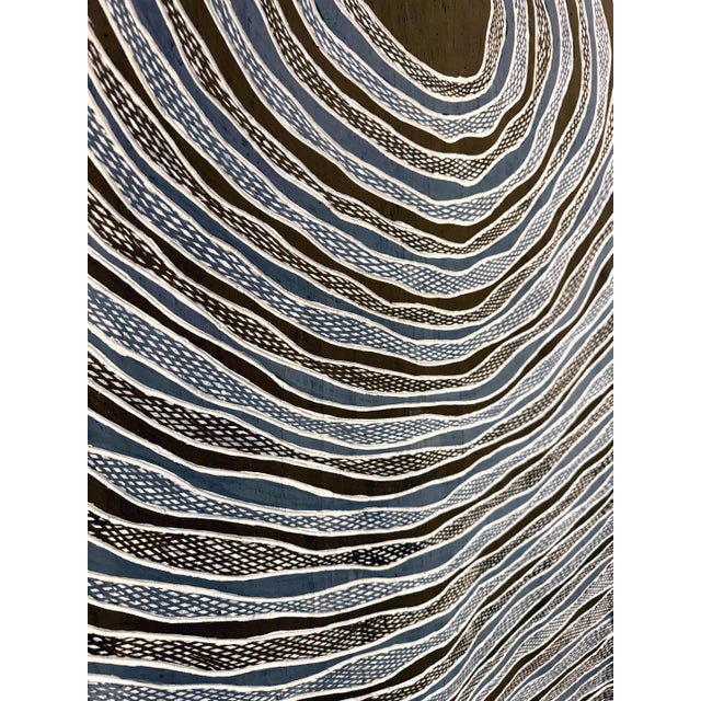 Contemporary Aboriginal Art on Bark by Gunybi Ganambarr Provenance For Sale - Image 11 of 17