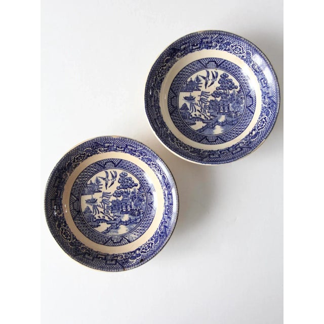 1940s Homer Laughlin Blue Willow Bowls - Set of 2 For Sale - Image 9 of 13