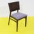 Wooden Chair with Upholstered Seat in Grey Geometric Fabric For Sale - Image 10 of 10