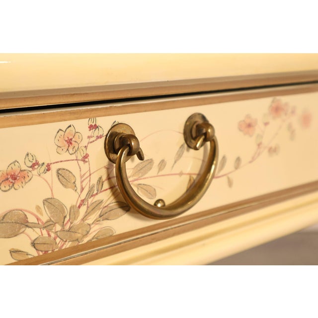 Cream Chinoiserie Painted Carlton House Writing Desk With Chair For Sale - Image 8 of 18