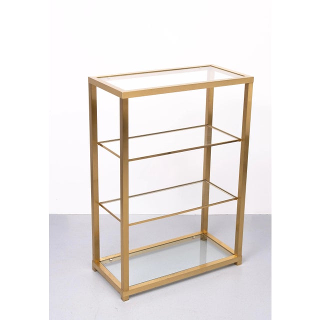 Hollywood Regency Brass and Glass Shelf, Italy, 1978 For Sale - Image 3 of 10
