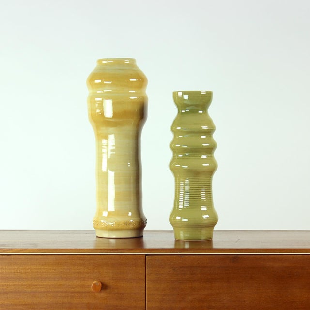 Set of two impressive ceramic vases in an excellent condition. Produced in Czechoslovakia in 1960s. The vases are...