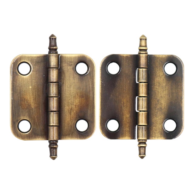 Pair of Vintage 1.5 X 1.5 In. Steel Amerock Cabinet Hinges For Sale