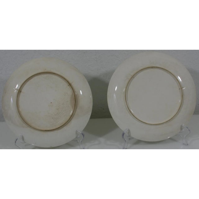 Ceramic Vintage 1940s Ucagco Japan Hand Painted Signed Winter Season Christmas Plates- Set of 4 For Sale - Image 7 of 10