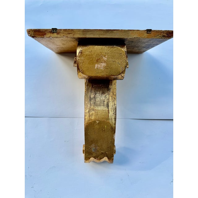 Large Italian Giltwood Acanthus Leaf Wall Bracket Shelf, 20th Century For Sale - Image 10 of 13