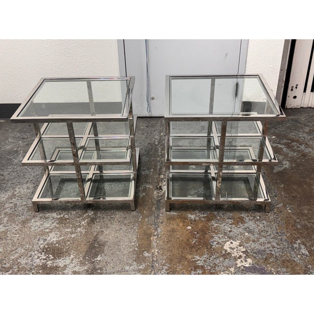 Transparent Williams-Sonoma Tribeca Side Tables, Pair For Sale - Image 8 of 12