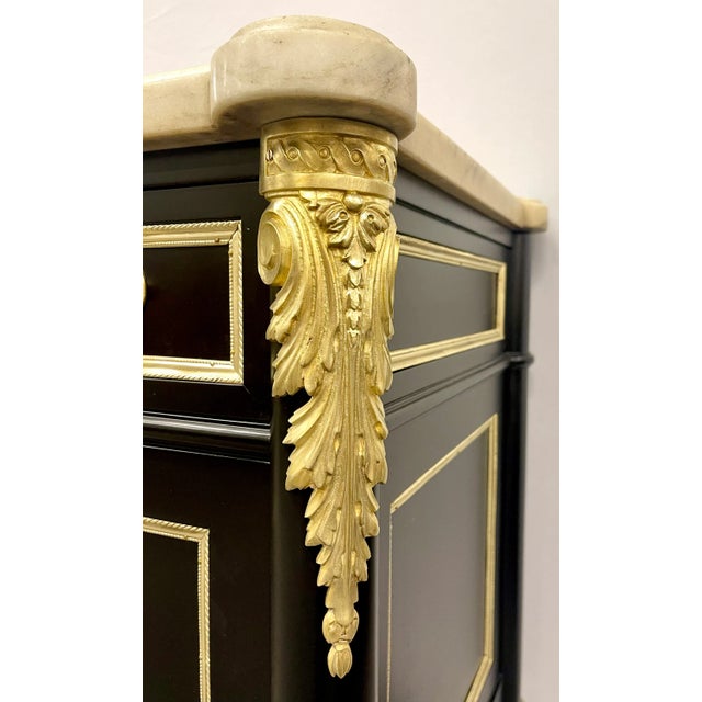 Ebony Hollywood Regency Maison Jansen Ebony Commode, Chest or Dresser For Sale - Image 8 of 13