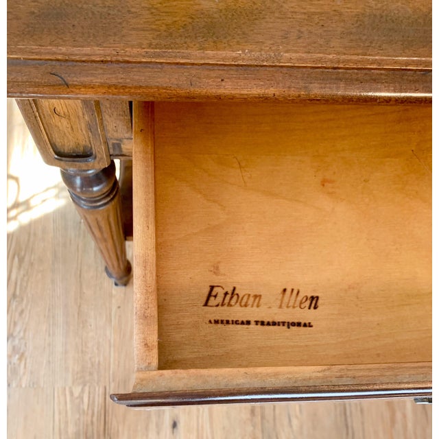 1960s Ethan Allen Classic Manor Solid Maple Square Accent End Table