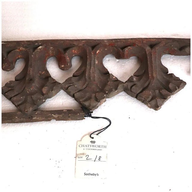 Brown English Gothic Chatsworth House Oak Architectural Tracery Panel For Sale - Image 8 of 11