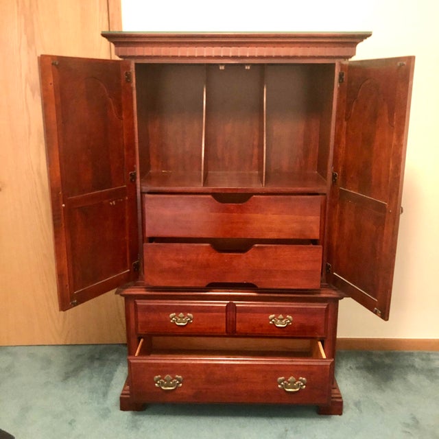 Chippendale Cherry Armoire American Drew Chairish