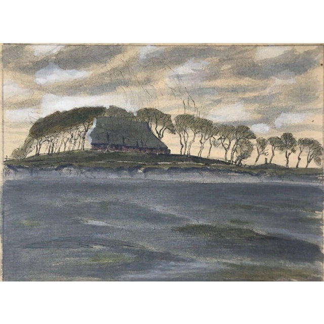 Krumm Hans, Hallig Friesenhaus with Trees, 1890s, Gouache and Ink For Sale - Image 13 of 13